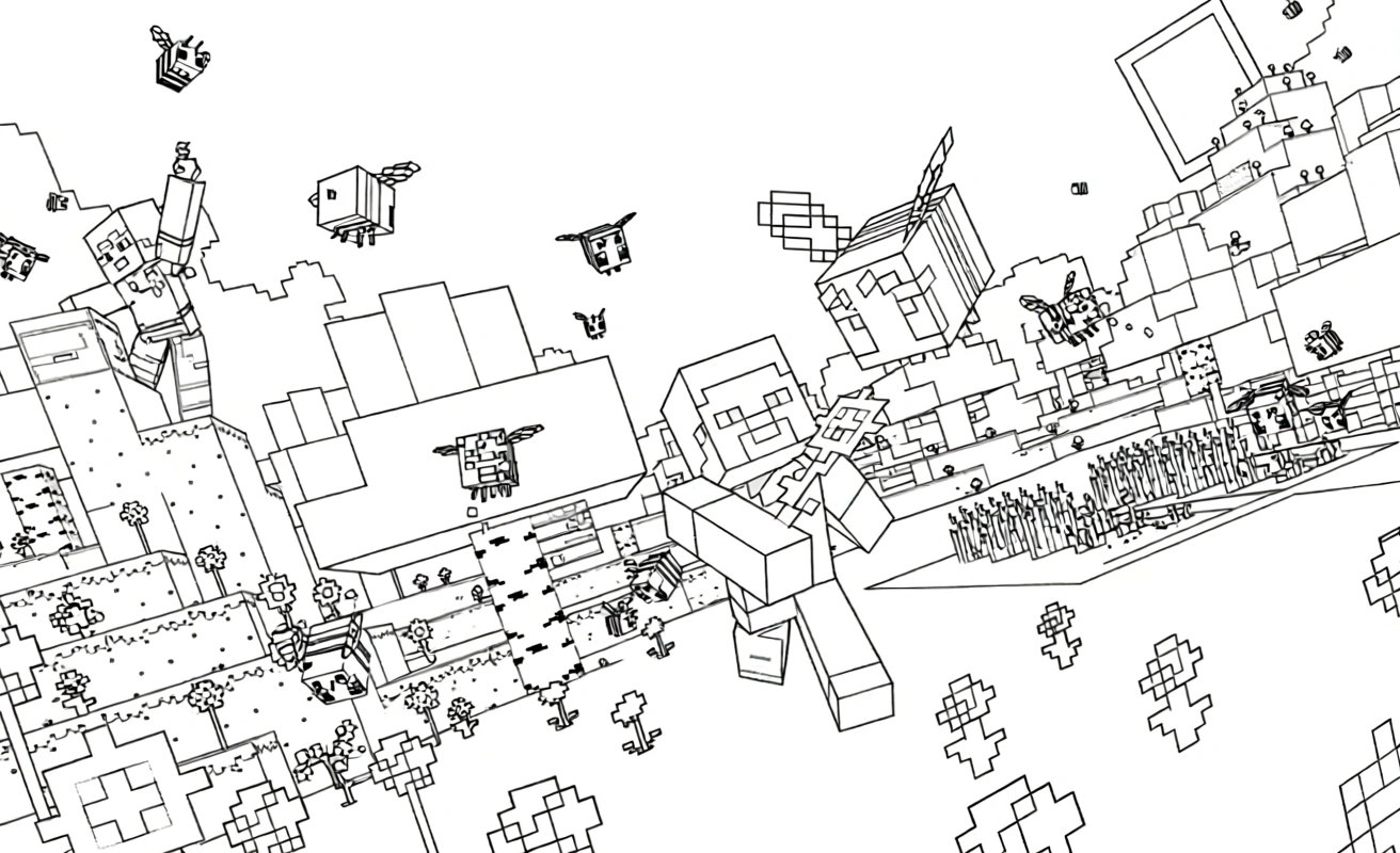 minecraft coloring page - coloring book