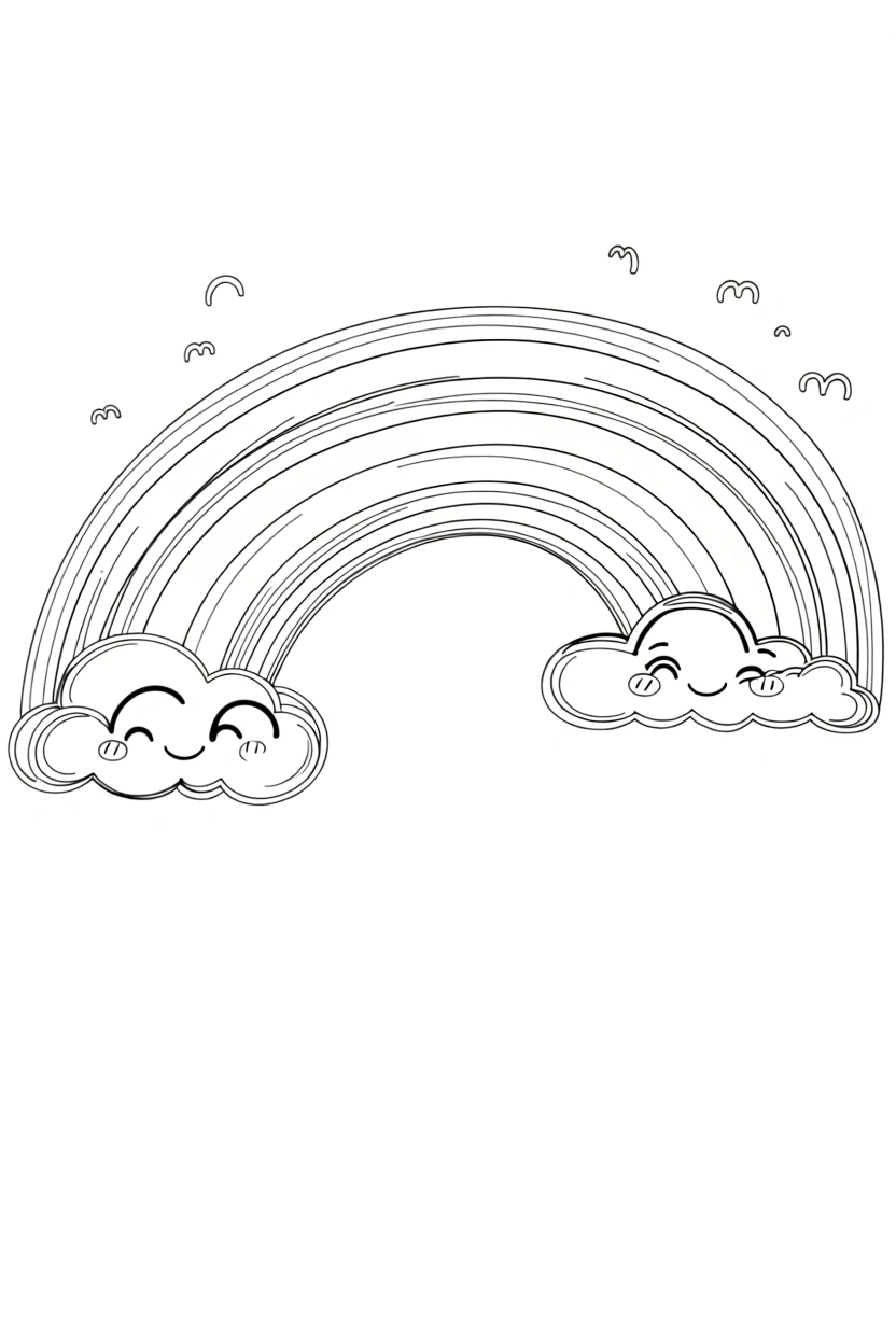 rainbow coloring page - free coloring pages