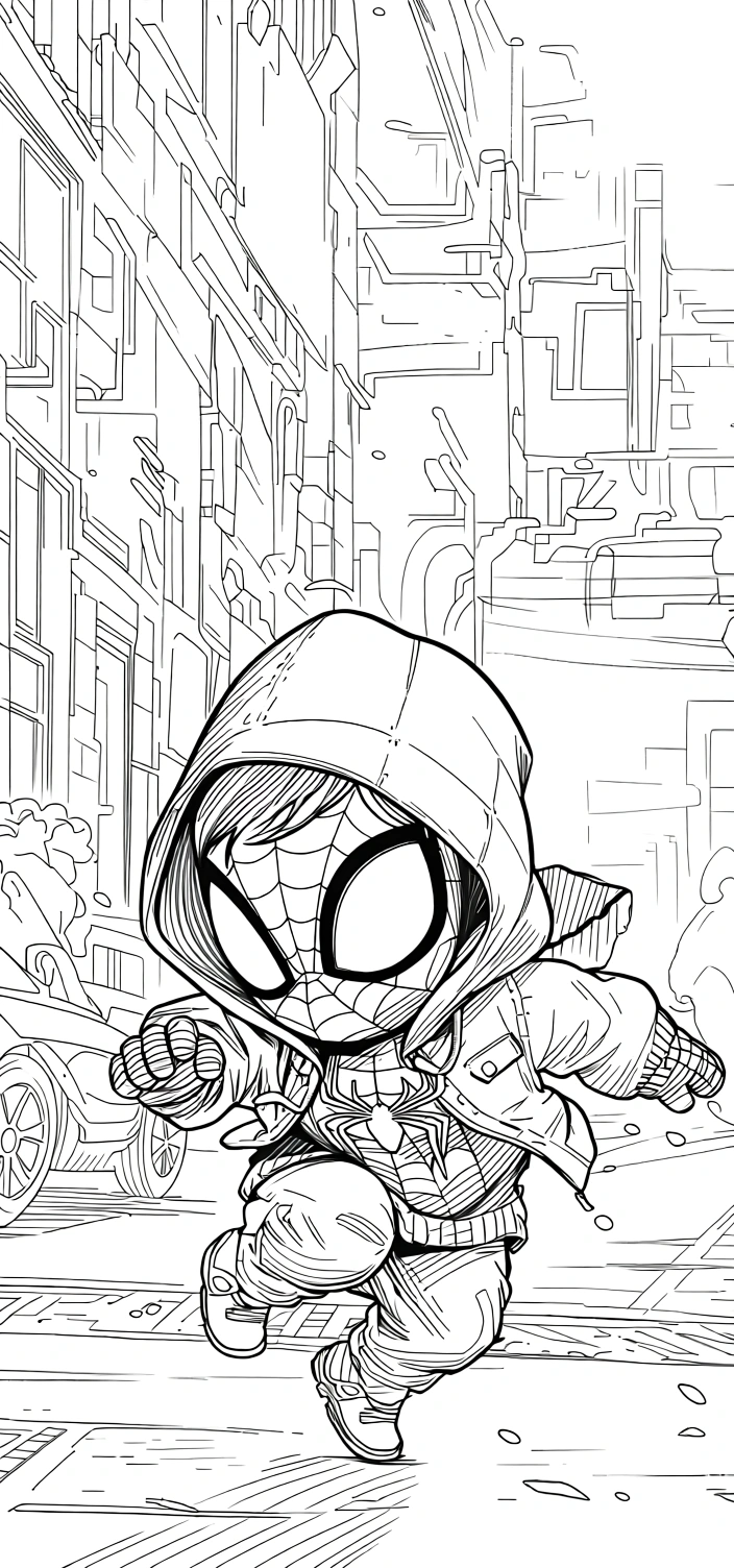 spiderman color page - adult coloring books