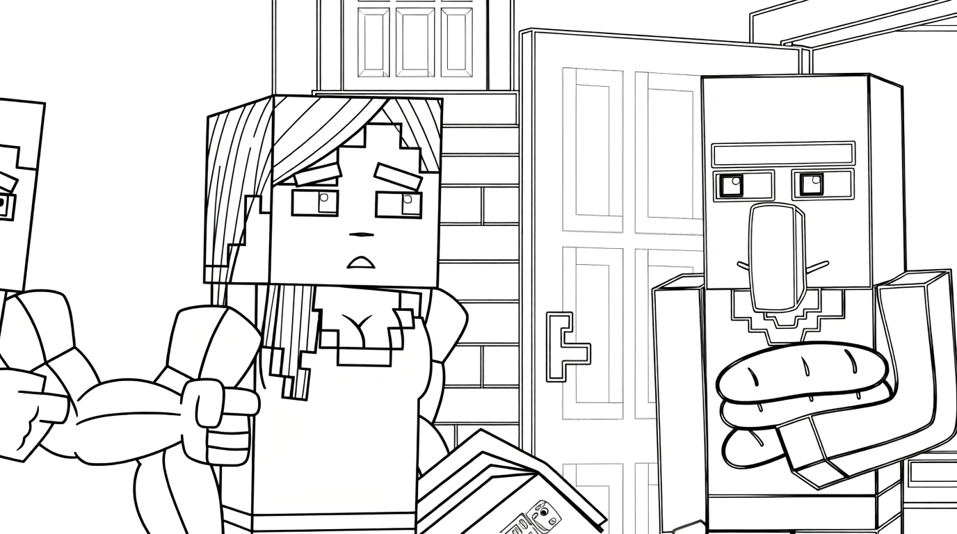 minecraft coloring page - coloring book
