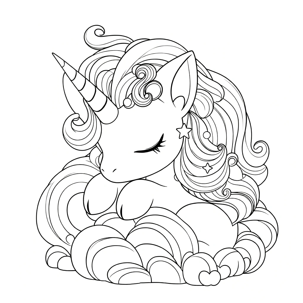 cute unicorn coloring pages - cute coloring pages