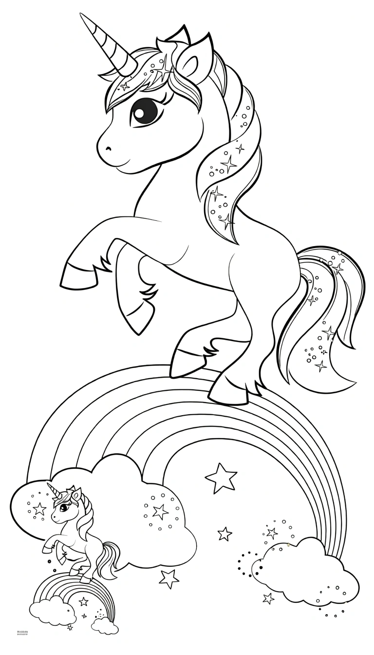 unicorn color page - coloring pages free