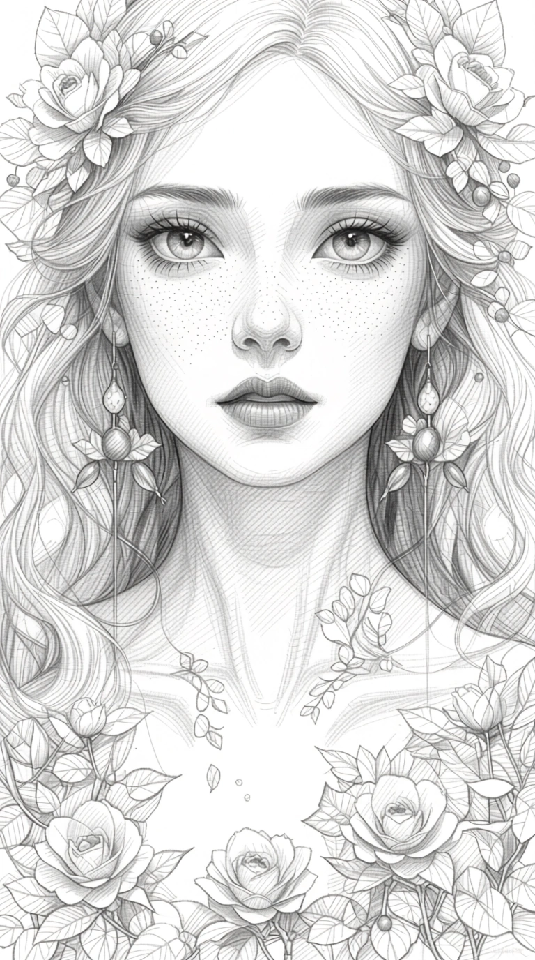 girls coloring pages - coloring sheet