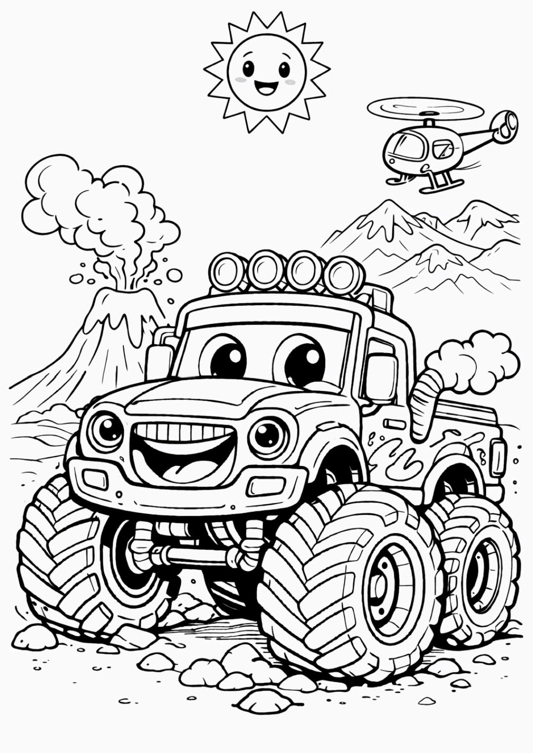 monster truck coloring pages - coloring sheet