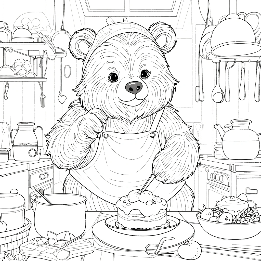coloring page of a panda bear - adult coloring books