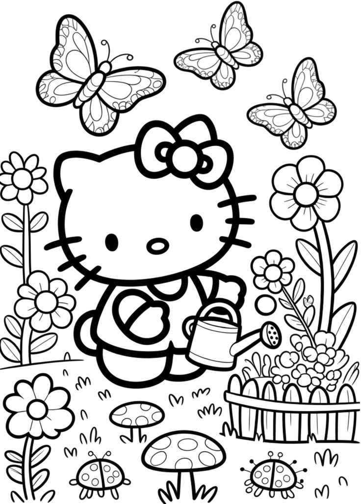 hello kitty halloween coloring page - coloring page for kids