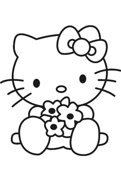hello kitty color page - coloring page for kids