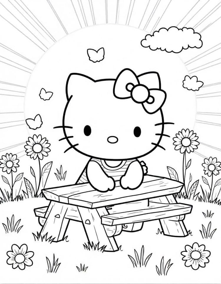 hello kitty free coloring pages - printable coloring pages for kids