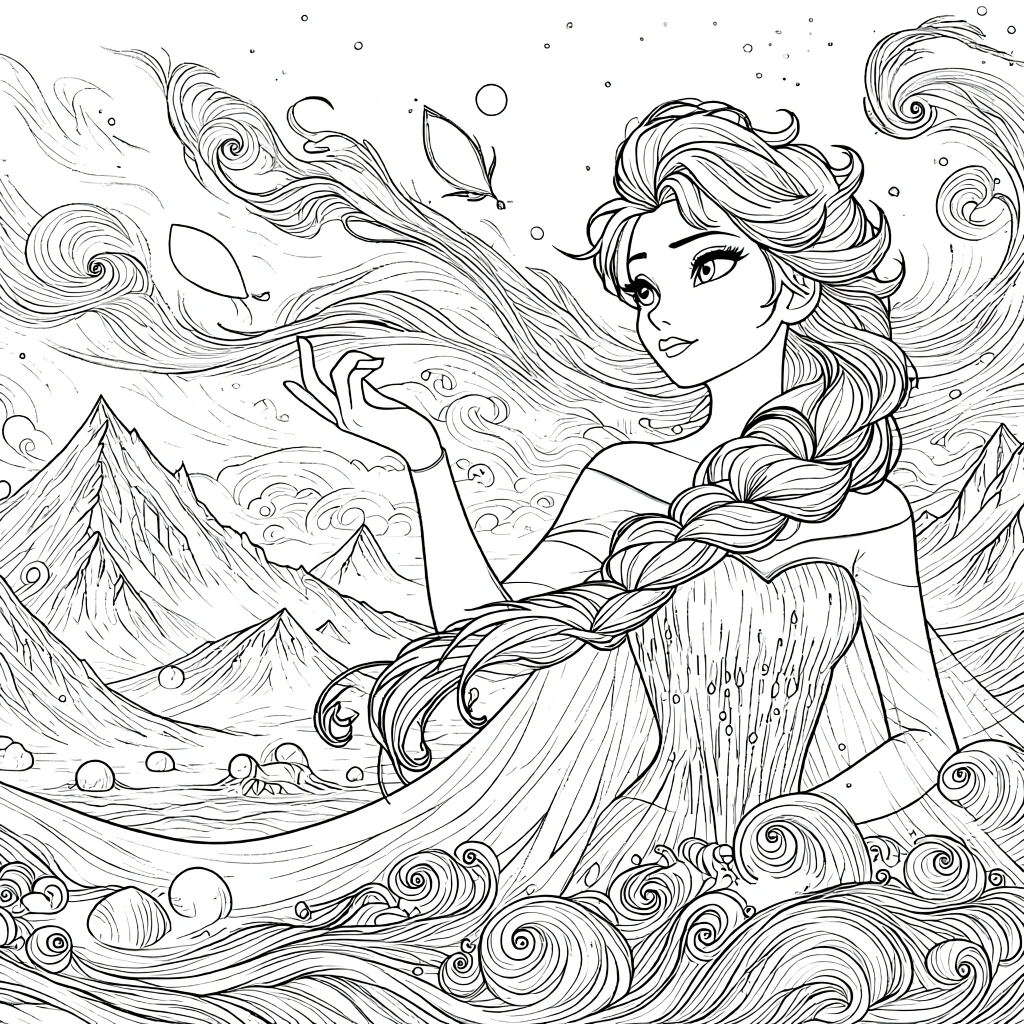 elsa coloring page - printable coloring pages