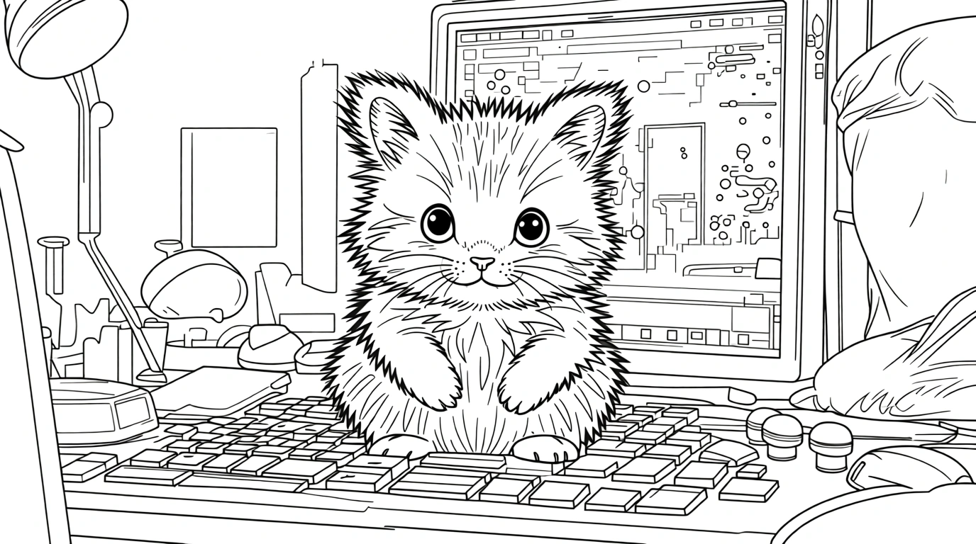coloring page cat - adult coloring pages