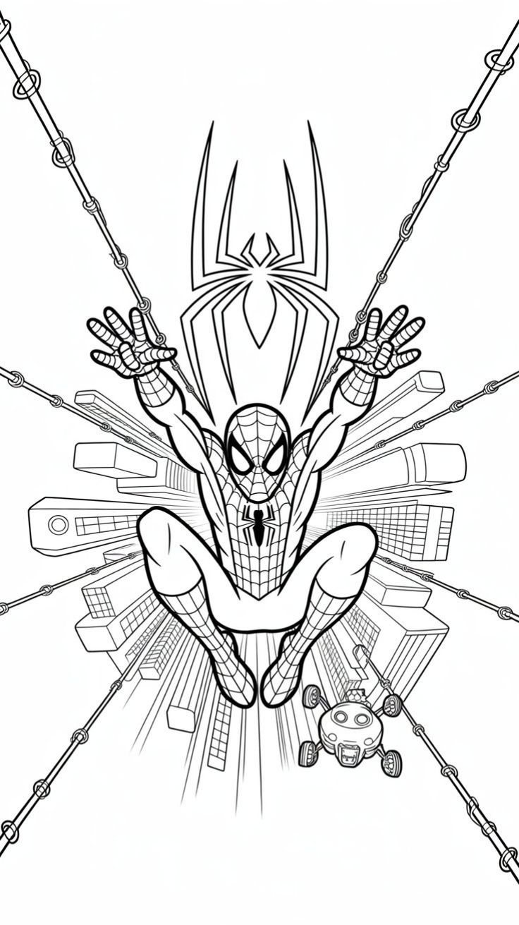 spiderman coloring page - adult coloring pages