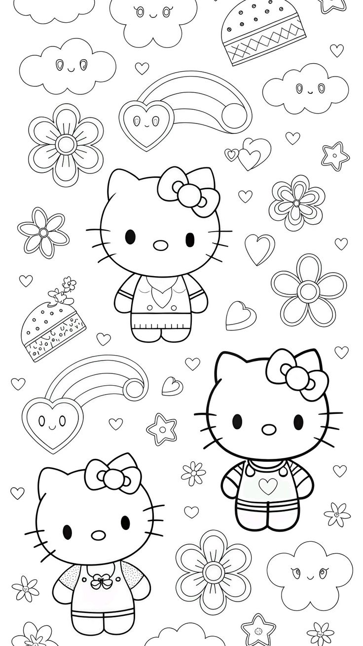 hello kitty coloring pages - cute coloring pages for kids