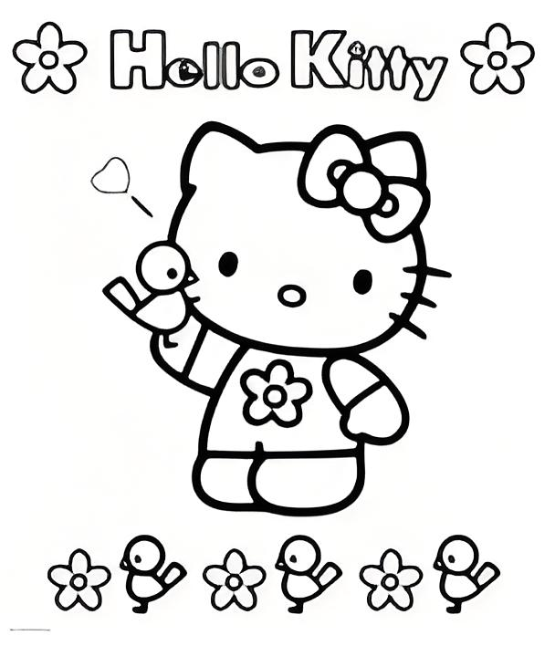 hello kitty coloring page - free coloring pages for kids